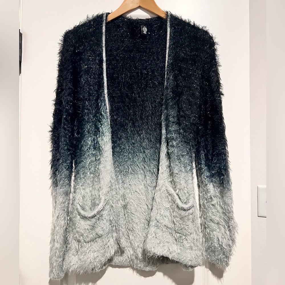 Boutique Ultra Soft Cardigan Sweater Grey Ombré